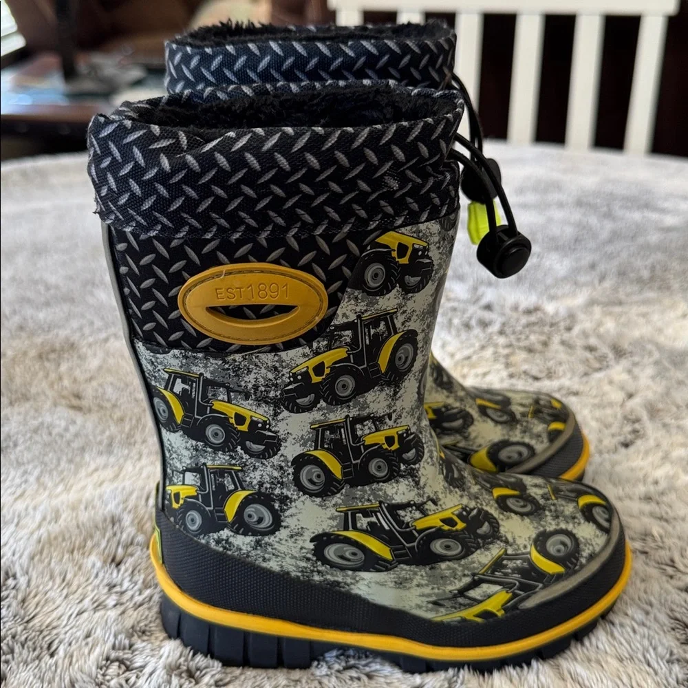 Western Chief Boys 7 Insulated Tractor Tough Rain‎ Snow Boots Warm Waterproof